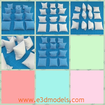 3d model the pillow - This is a 3d model of the pillow in white,which is clean and modern.The model is made for personal use.