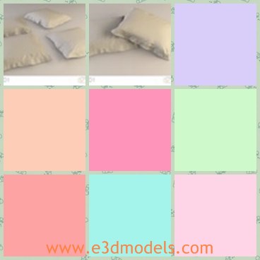 3d model the pillows - This is a 3d model of the pillows,which are made of soft and special materials.The model is popular among young people.