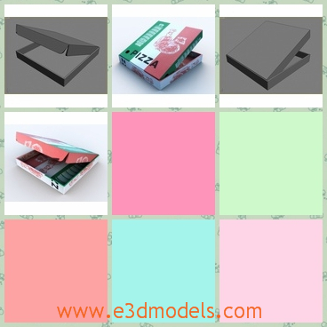 3d model the pizza box - This is a 3d model of the pizza box,which is special and common in our life.The model has the words on it.