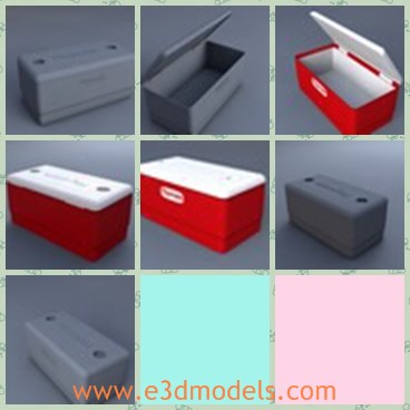 3d model the plastic box - THis is a 3d model about the plastic box,which is big and empty.The box has red surface.