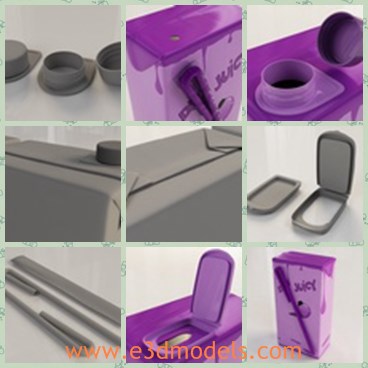 3d model the purple drink package - This is a 3d model of the purple drink package,which is made of plastic materials.There are 3 kinds of openings at tha top.Dr. Juicy' design as a texture of products is customed made and is also available in this content.