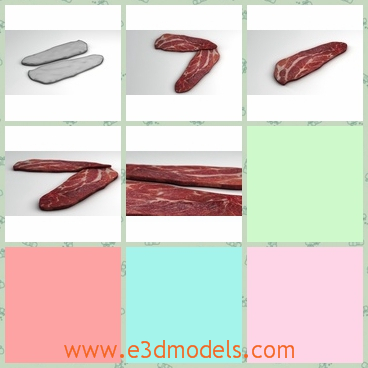 3d model the raw meat - This is a 3d model of the raw meat,which is the beefsteak uncooked.The model is the food in our table.