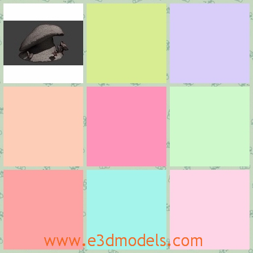 3d model the sculpture of mushroom - This is a 3d model of the sculpture of mushroom,which is the accessory of the room and the model is made of the stone.