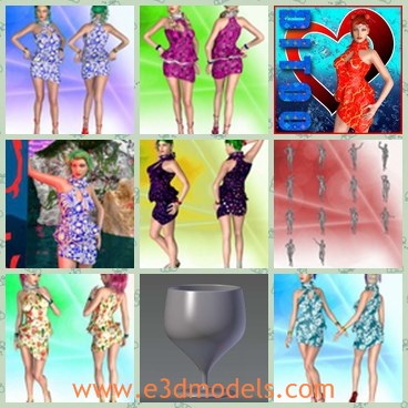 3d model the sexy girls - THis is a 3d model of the sexy girls and the glass cup,which is the common crystal wineglass.The sexy girls are responsible for selling the expensive wines.