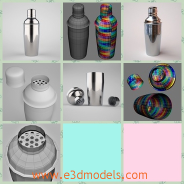 3d model the shaker - This is a 3d model of the shaker,which is big enough and the body is colorful.The parts of the model can be smoothable and are UV-mapped with minimal distortion.