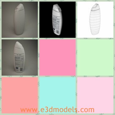 3d model the shampoo - This is a 3d model of the shampoo,which is stored in the bottles and made with words and brand on the body of bottle.