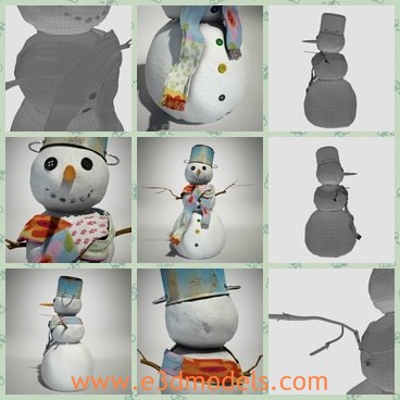 3d model the snowman - This is a 3d model of the snowman made in winter,which is the decoration in the Christmas time.