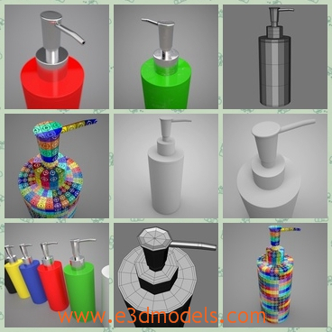 3d model the soap in plastic bottle - This is a 3d model of the soap in plastic bottle,which is the common pruduct in our family and the bottle is colorful and pretty.