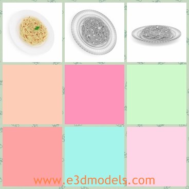 3d model the spaghetti - This is a 3d model of the Spaghetti,which is a kind of famous noodles in Italy.The food is similar to the Chinese noodels.