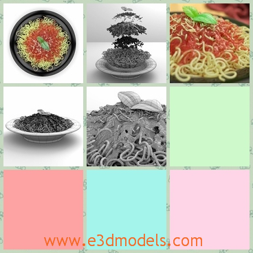 3d model the Spaghetti - This is a 3d model about a kind of food of Italy,it is called the Spaghetti.THe food is popular around the world.It is provided in the dinner table.