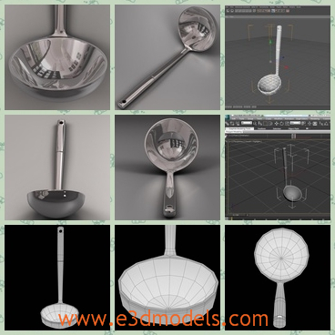 3d model the spoon in the kitchen - This is a 3d model of the spoon in the kitchen,which is the utensil used frequently in the life.