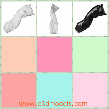 3d model the statue of a cat - This is a 3d model of the statue of a cat,which is black and made in special materials.