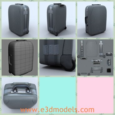3d model the suitcase with wheels - This is a 3d model of the suitcase with wheels,which is made with high quality and special materials.