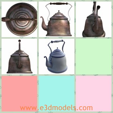 3d model the teapot - This is a 3d model of the teapot,which is made of aluminum and steel materials.The kettle is for storing water.