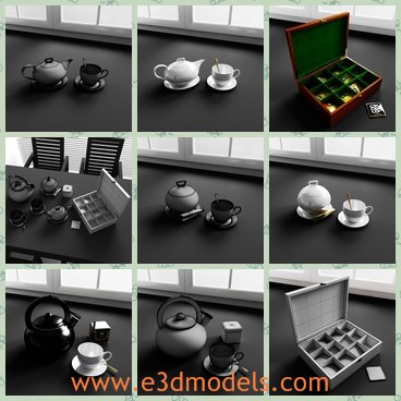 3d model the teapot - This is a 3d model of the teapot,which is modern and very popular in modern life.There is a box,which contains the caddy and spoon.The set is not expensive, and you can also purchase separately.