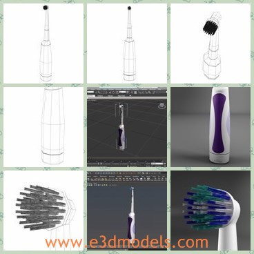3d model the toothbrush - THis is a 3d model of the toothbrush,which is electric and popular.The model is small and cute.