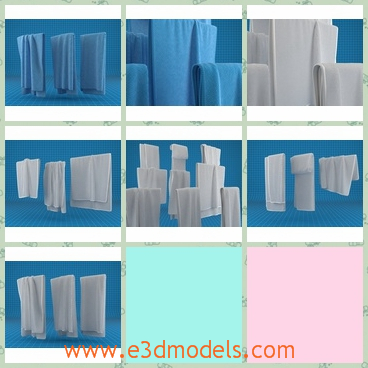 3d model the towel in white - This is a 3d model of the towel in white,which are clean and placed in the storages.The model is similar.