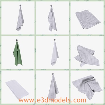 3d model the towel with a hook - This is a 3d model of the towel with a hook,which is soft and durable.The hook on the towel is very convenient and easy to handle.
