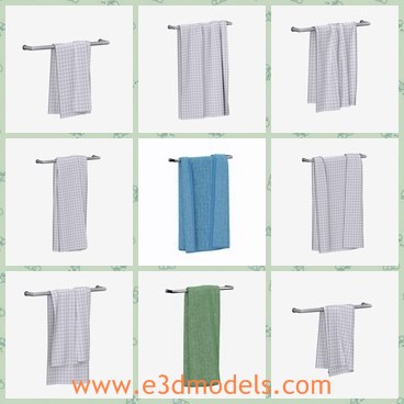 3d model the towels - This is a 3d model of the towels,which is placed in the bathroom and the model is realistic.The towel is soft and popular.