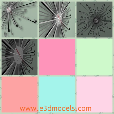 3d model the wall clock - This is a 3d model of the wall clock,which is special and modern.The clock has the hour hand and the minute hand.