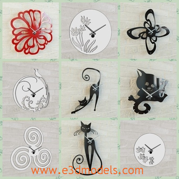 3d model the wall clock - This is a 3d model of the wall clock,which is presented by different shapes and the surfaces of the clock are special and charming.