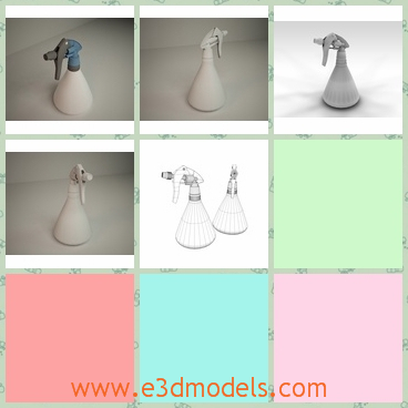 3d model the water spray bottle - This is a 3d model of the water spray bottle,which is the cleaner of the house plants.