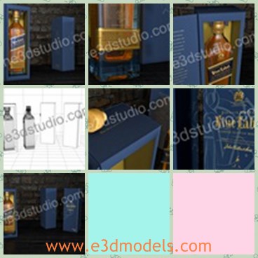 3d model the whisky bottle - This is a 3d model of the whisky bottle,which is the popular wine in Scotch.The model contains materials and textures, other formats are geometry only.