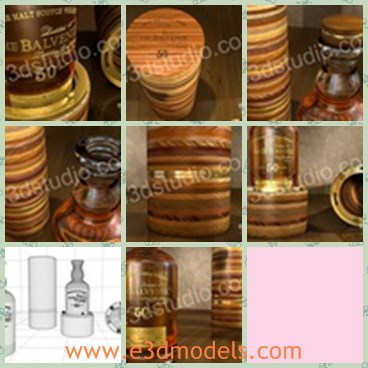 3d model the whisky bottle - This is a 3d model of the whisky bottle,which is common in our daily life.The model is special in terms of shape.