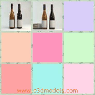 3d model the wine bottles - This is a 3d model of the Wine Bottles created in Cinema 4D. Include white and black wine version. Just put your label texture and your wine bottle is ready.