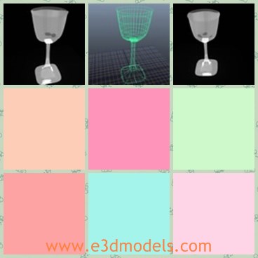3d model the wine glass - This is a 3d model of the wine glass,which is glass and transparent.