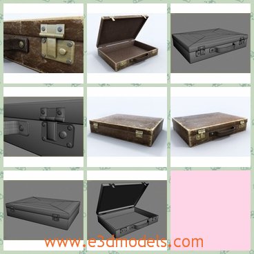 3d model the wooden briefcase - This is a 3d model of the wooden briefcase,which is large and heavy.The model is painted with red and it is dirty and clean.
