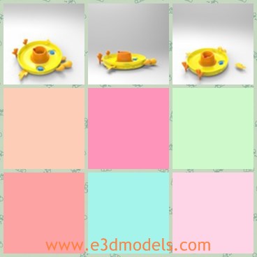 3d model the yellow egg holder - This is a 3d model of the yellow egg holder in the funny shape,which is supposed to come in the chick's mouth. You could peel the egg and leave the shells in the dish around it.