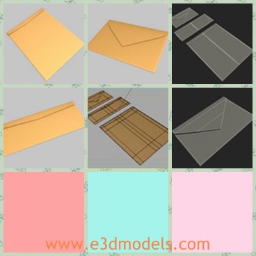 3d model the yellow envelopes - This is a 3d model of the yellow envelopes,which is clean and empty.The artist who created it has intentionally priced in a lower price.