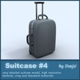 3d model the suitcase with wheels