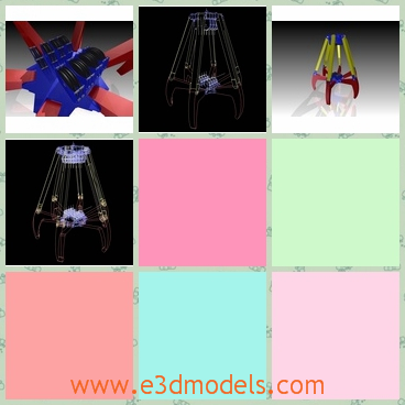 3d model a crane in the industrial shops - This is a 3d model of a crane in the shops,and t is widely used for the loading/unloading of cargos with irregular shapes such as steel scraps, stones, garbage, in particular the garbage burning processing.