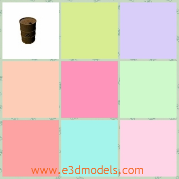 3d model the barrel for oil - This is a 3d model of the oil drum,which is large and round.The drum is safe and spacious for oil.