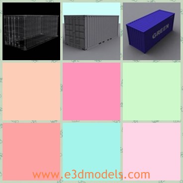 3d model the blue container - This is a 3d model the blue container,which is long and heavy.The container is the cargo one,which is common in many countries.