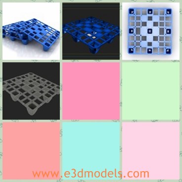 3d model the blue pallet - This is a 3d model of the blue pallet,which is made with plastic materials. All parts are separated and pivoted for animation.