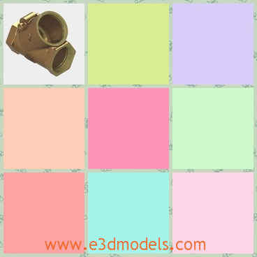 3d model the bronze product - This is a 3d model of the bronze product,which is the port of the pipe and the valve is solid and safe.