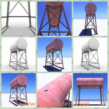 3d model the fuel tank - This is a 3d model of the fuel tank,which is large and made with steel materials.The tank is painted and made with good quality.