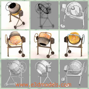 3d model the mixer - This is a 3d model of the mixer of concrete,which is common and large in the life.The machine is expensive and is often appeared in the work site.