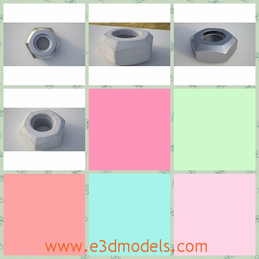 3d model the nut in the new shape - This is a 3d model of the nut in the new shape,which is the part in the car or other stuffs.