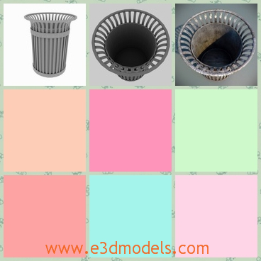 3d model the trash bin - This is a 3d model of the trash bin,which is common in the sidewalk but the shape is special compared to other garbages.
