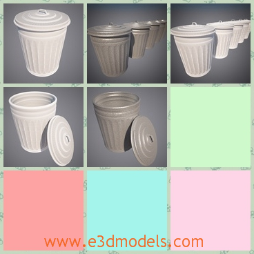 3d model the trash can in the street - This is a 3d model of the trash can,which is in our daily life.The model is presented with a cover and the body and the cover is separated.