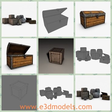 3d model the wooden box - This is a 3d model of the wooden box,which is the treasure box of pirates.The model is the shipping tool.