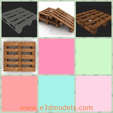 3d model the wooden skid - This is a 3d model of the wooden skid,which is created with two layers and the wood is fine and heavy to carry.