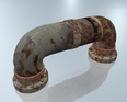 3d model the rusty pipe on the ground