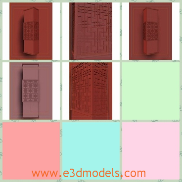 3d modek the wooden carving lamp - This is a 3d model of the wooden carving lamp,which can be used to adorn drinkeries,dining-rooms,bedrooms,corridors and other indoor spaces.