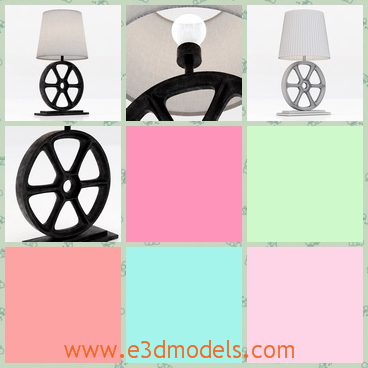 3d model a lamp with a wheel - This is a 3d model of a lamp with a wheel,which can be moved to anywhere when necessary.The lamp is practical and useful.