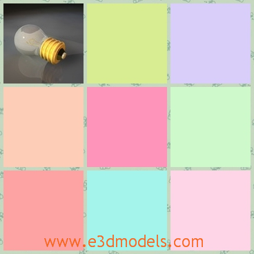 3d model the bulb - This is a 3d model of the bulb,which is placed on the ground and the model is common in the house.